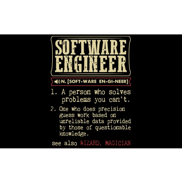 Software Engineer Funny Dictionary Definition Bumper Sticker