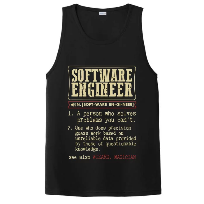 Software Engineer Funny Dictionary Definition Performance Tank