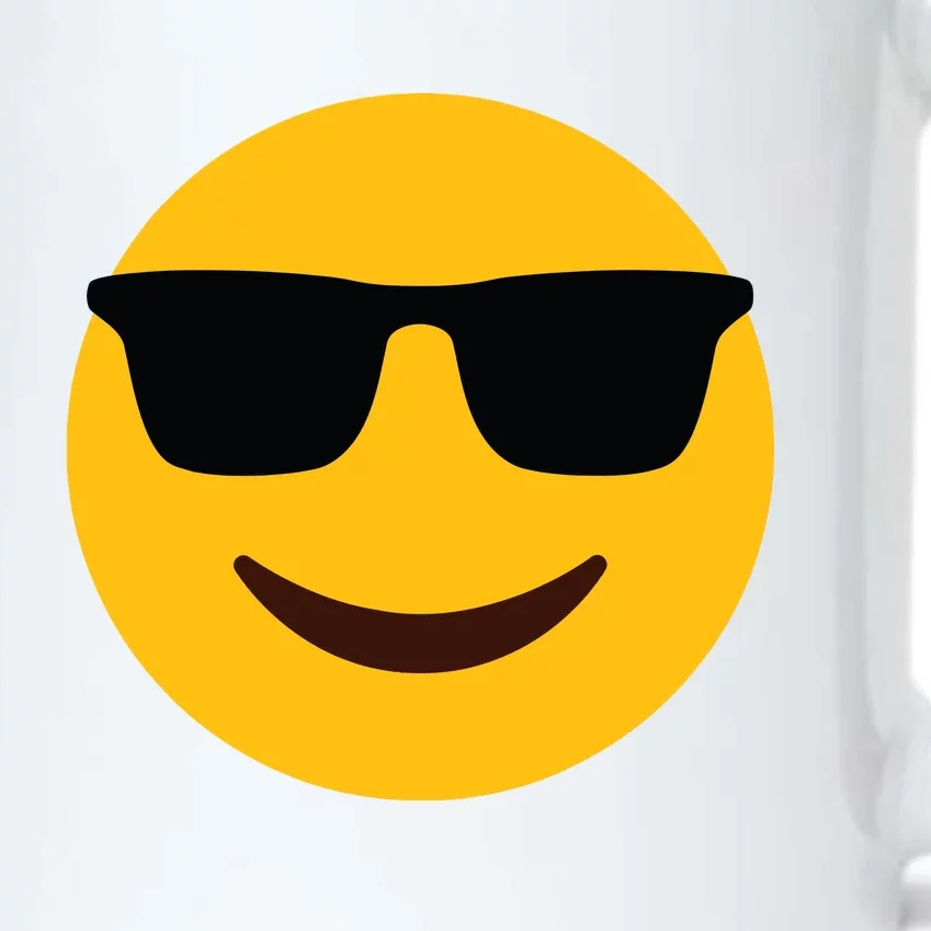 Smiling Emoticon Face With Sunglasses Black Color Changing Mug