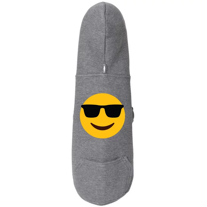 Smiling Emoticon Face With Sunglasses Doggie 3-End Fleece Hoodie