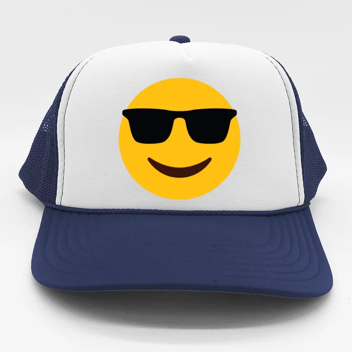 Smiling Emoticon Face With Sunglasses Trucker Hat