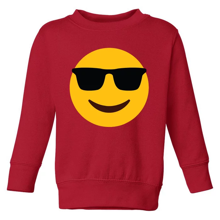 Smiling Emoticon Face With Sunglasses Toddler Sweatshirt