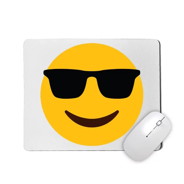 Smiling Emoticon Face With Sunglasses Mousepad