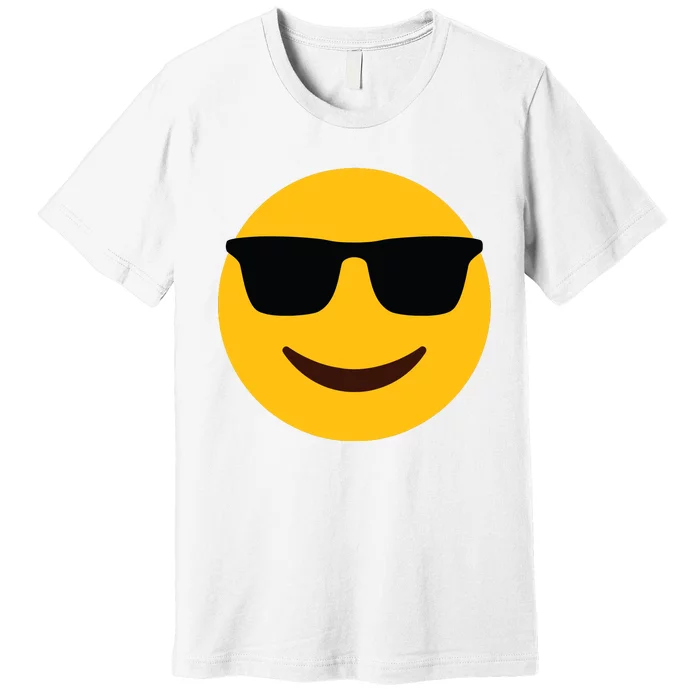 Smiling Emoticon Face With Sunglasses Premium T-Shirt