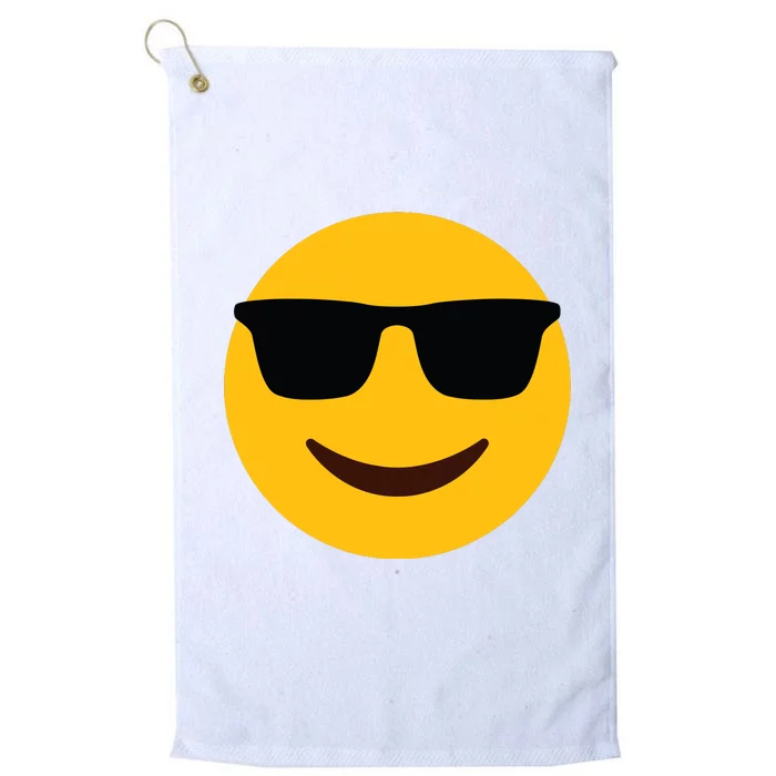 Smiling Emoticon Face With Sunglasses Platinum Collection Golf Towel