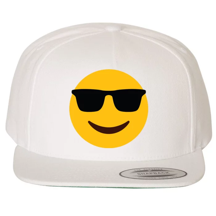 Smiling Emoticon Face With Sunglasses Wool Snapback Cap