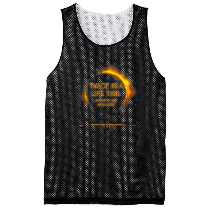 Solar Eclipse Funny Twice In Lifetime 2024 Solar Eclipse Mesh Reversible Basketball Jersey Tank