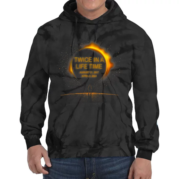 Solar Eclipse Funny Twice In Lifetime 2024 Solar Eclipse Tie Dye Hoodie