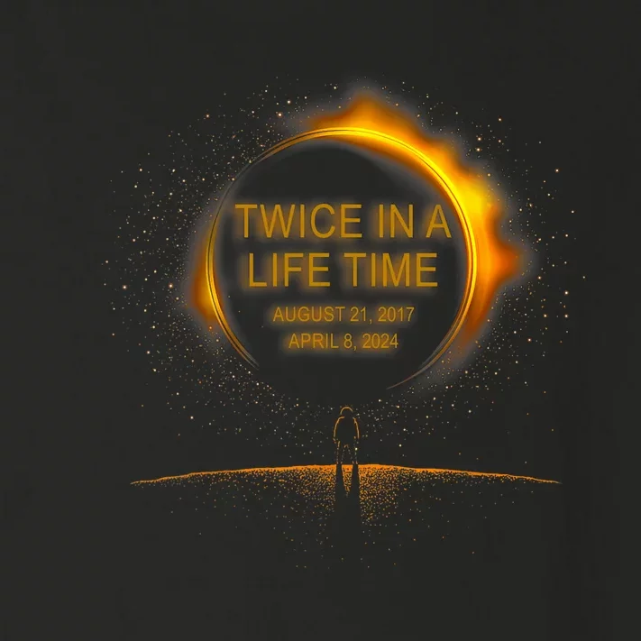 Solar Eclipse Funny Twice In Lifetime 2024 Solar Eclipse Toddler Long Sleeve Shirt