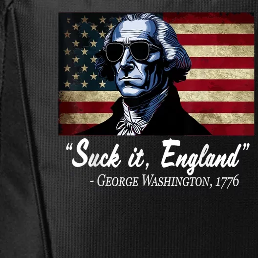 SUCKIT ENGLAND Funny 4th Of July George Washington 1776 City Backpack