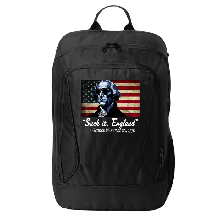 SUCKIT ENGLAND Funny 4th Of July George Washington 1776 City Backpack