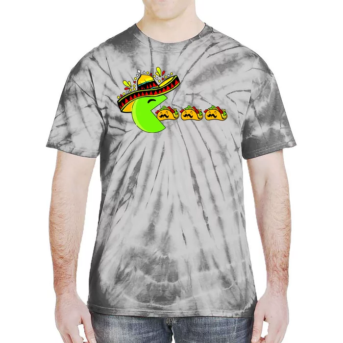 Sombrero Eating Funny Tacos With Mustaches Cinco De Mayo Tie-Dye T-Shirt