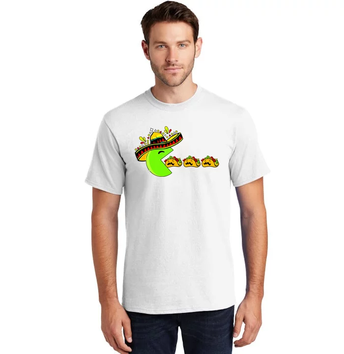 Sombrero Eating Funny Tacos With Mustaches Cinco De Mayo Tall T-Shirt