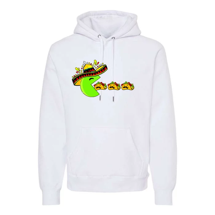 Sombrero Eating Funny Tacos With Mustaches Cinco De Mayo Premium Hoodie