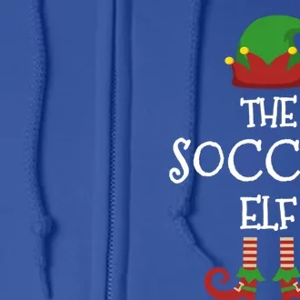 Soccer Elf Family Matching Group Pajama Funny Xmas Gift Full Zip Hoodie