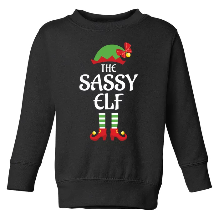 Sassy Elf Family Matching Group Christmas Toddler Sweatshirt