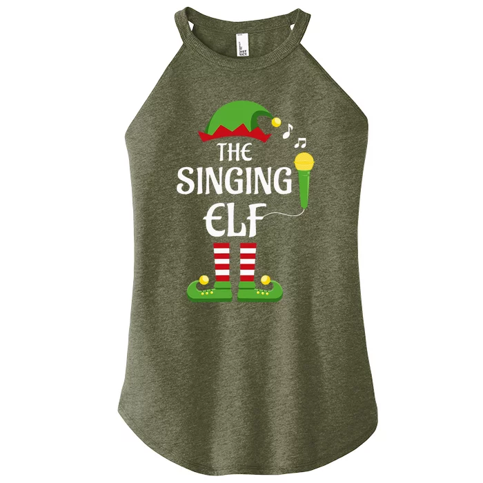 Singing Elf Family Matching Group Christmas Singer Women’s Perfect Tri Rocker Tank