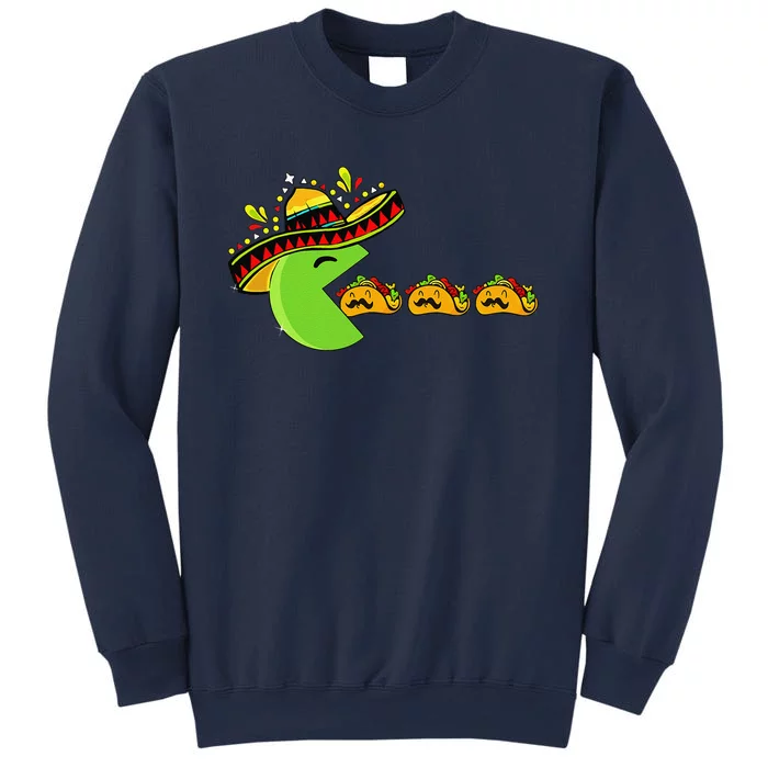 Sombrero Eating Funny Tacos With Mustaches Cinco De Mayo Sweatshirt