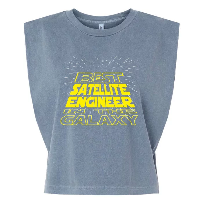 Satellite Engineer Funny Cool Galaxy Job Garment-Dyed Women's Muscle Tee