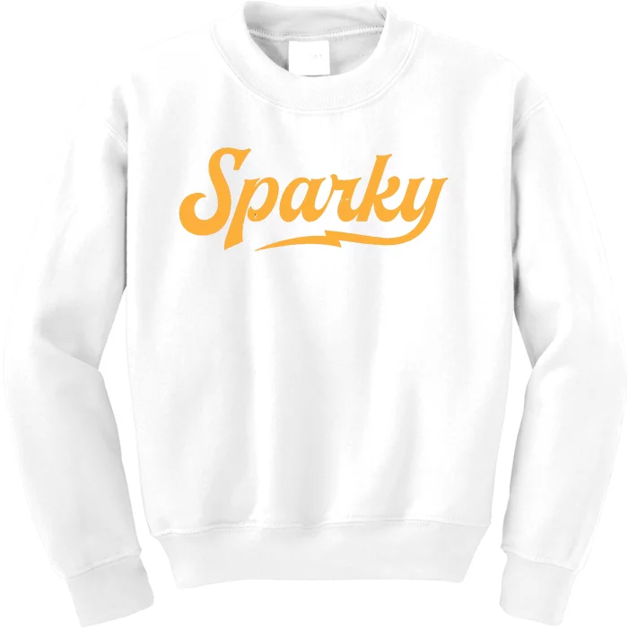 Sparky Electrician Funny Lineman Dad Retro Vintage Novelty Kids Sweatshirt