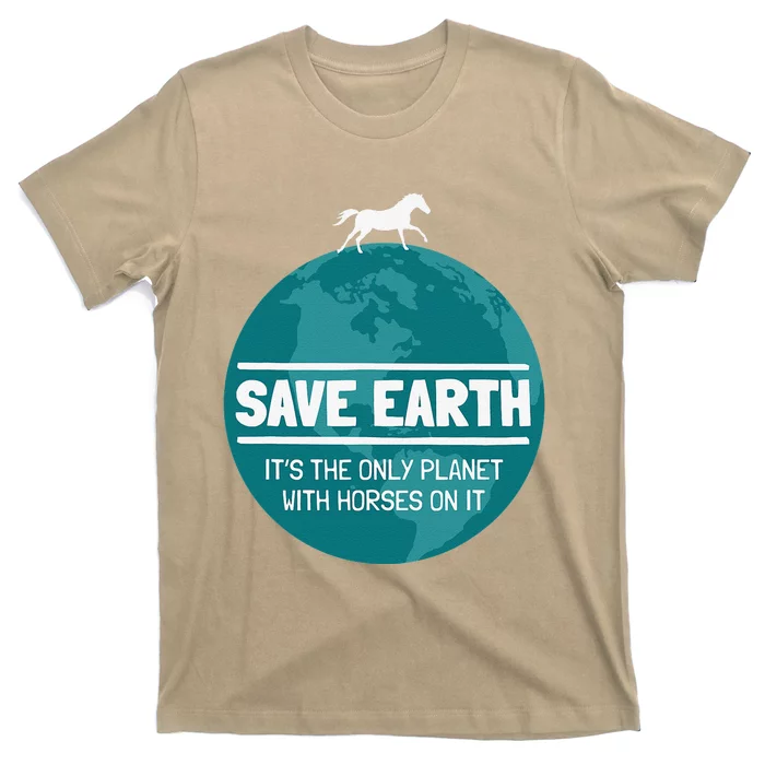 Save Earth Funny Horse Earth Day Nature Lover T-Shirt