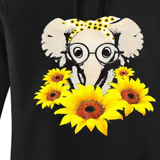 Sunflower Elephant Fun Elephant Animal Lover Gifts Women's Pullover Hoodie