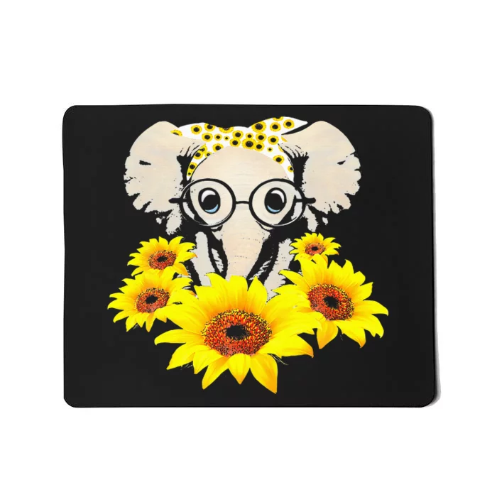 Sunflower Elephant Fun Elephant Animal Lover Gifts Mousepad