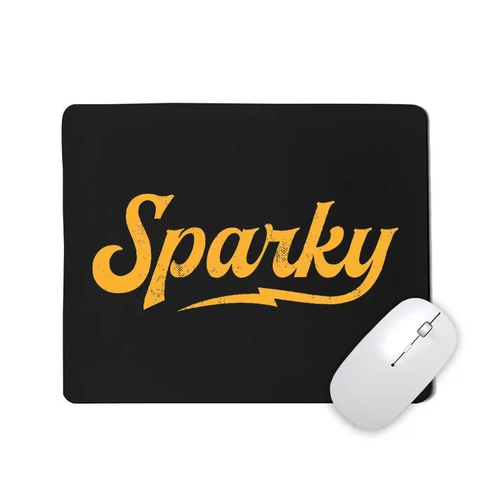 Sparky Electrician Funny Lineman Dad Retro Vintage Novelty Mousepad