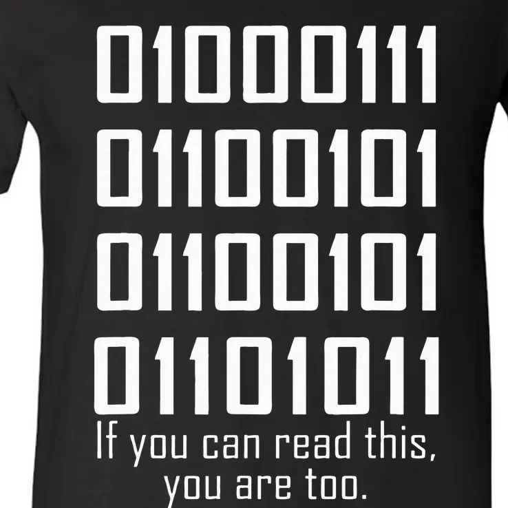 Software Engineers Funny Programming Coding Binary Code V-Neck T-Shirt