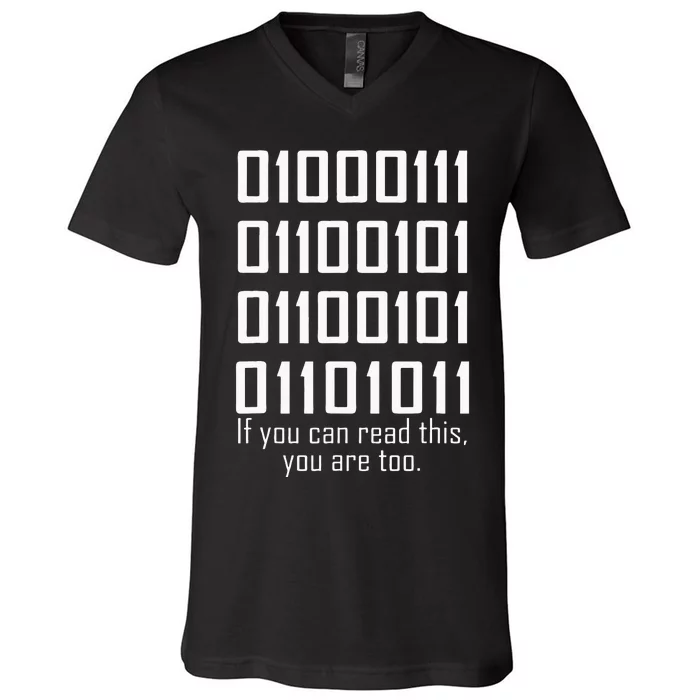 Software Engineers Funny Programming Coding Binary Code V-Neck T-Shirt