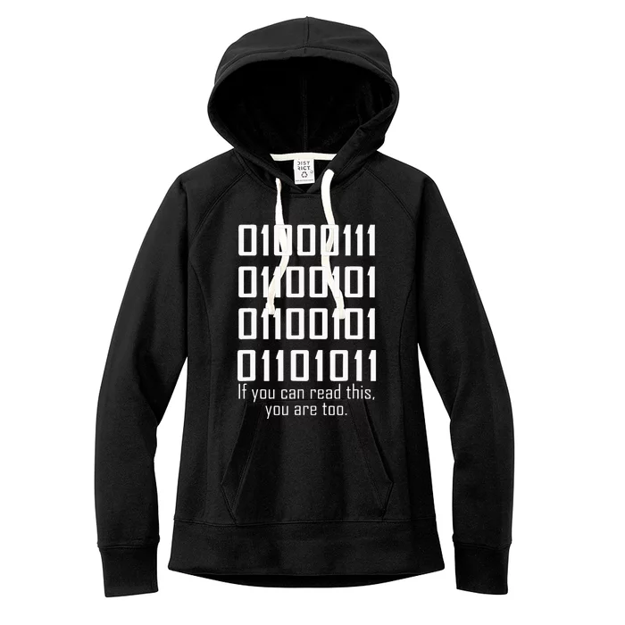 Software Engineers Funny Programming Coding Binary Code Women's Fleece Hoodie