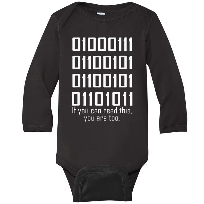 Software Engineers Funny Programming Coding Binary Code Baby Long Sleeve Bodysuit