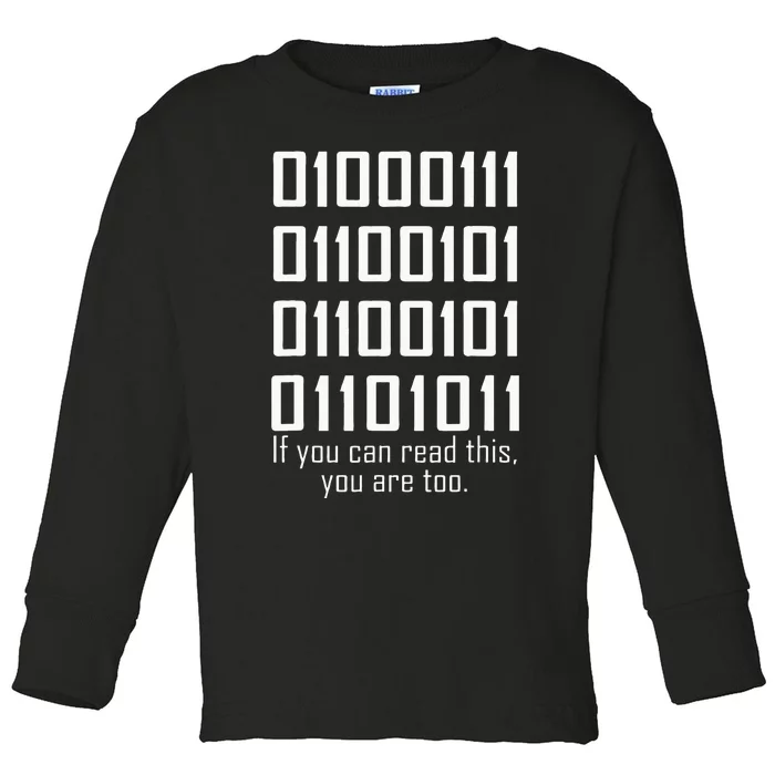 Software Engineers Funny Programming Coding Binary Code Toddler Long Sleeve Shirt