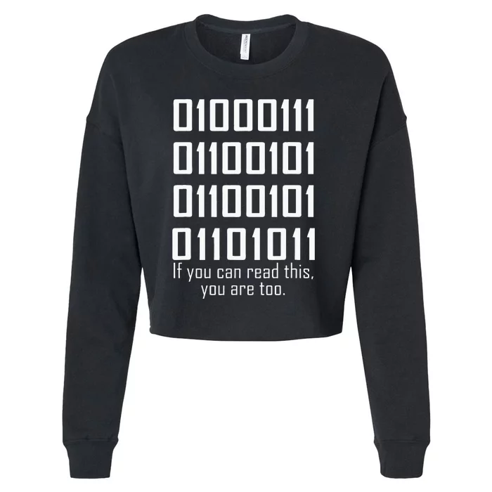 Software Engineers Funny Programming Coding Binary Code Cropped Pullover Crew