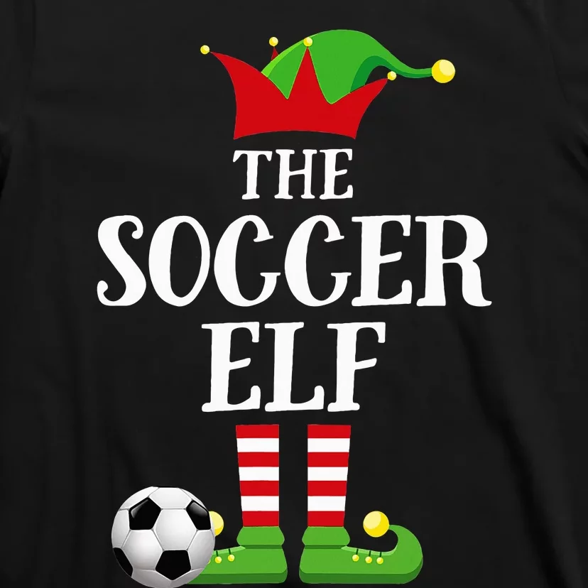 Soccer Elf Family Matching Christmas Group Elf Pajama Gift T-Shirt