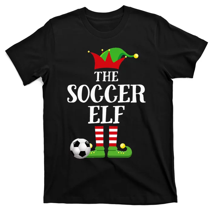 Soccer Elf Family Matching Christmas Group Elf Pajama Gift T-Shirt