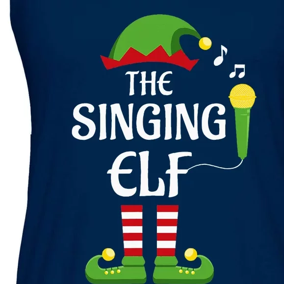 Singing Elf Family Matching Group Christmas Singer Ladies Essential Flowy Tank