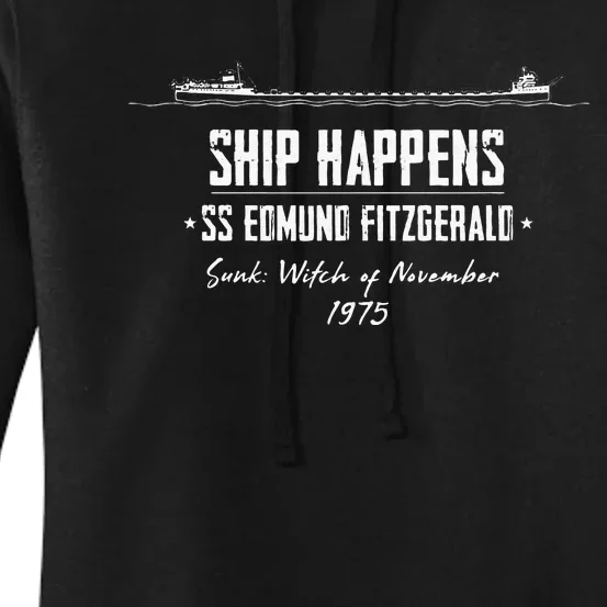 SS Edmund Fitzgerald Lake Superior Iron Ore Detroit Michigan Women's Pullover Hoodie