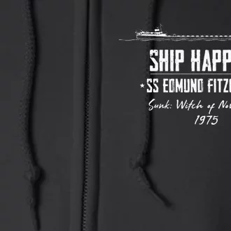 SS Edmund Fitzgerald Lake Superior Iron Ore Detroit Michigan Full Zip Hoodie