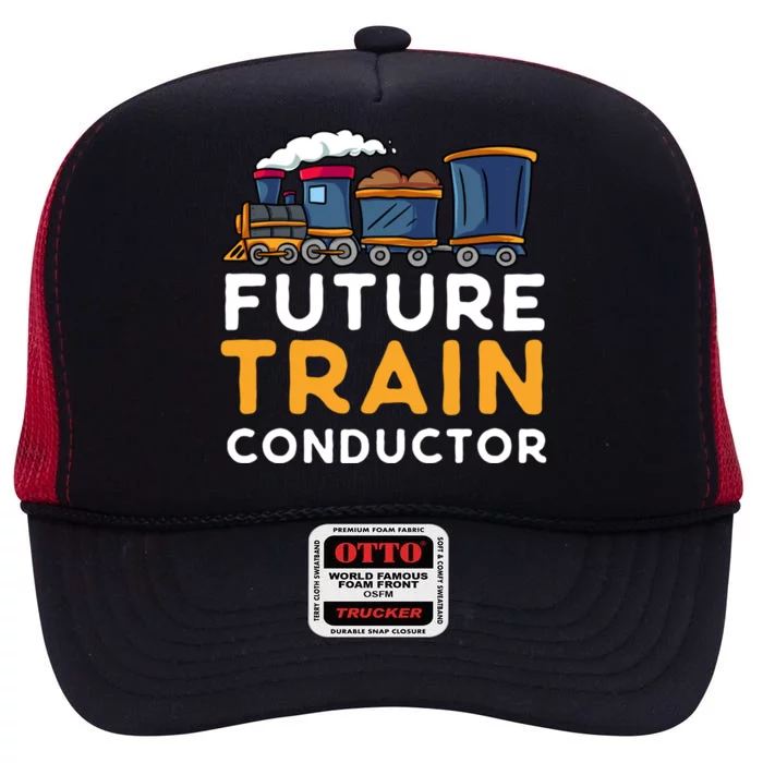 Steam Engine Gift For Future Train Conductor High Crown Mesh Trucker Hat