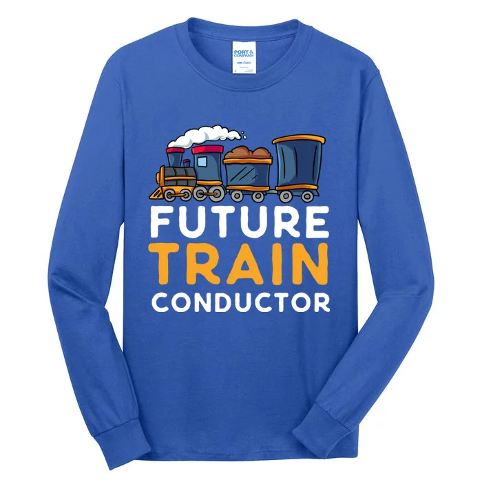 Steam Engine Gift For Future Train Conductor Tall Long Sleeve T-Shirt