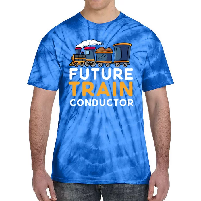 Steam Engine Gift For Future Train Conductor Tie-Dye T-Shirt