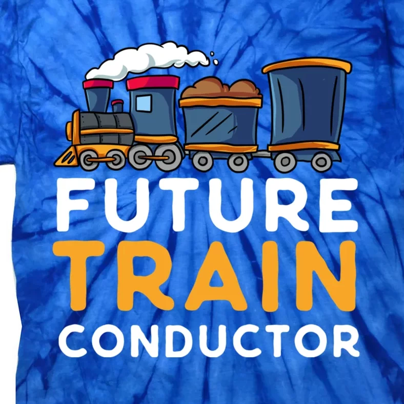 Steam Engine Gift For Future Train Conductor Tie-Dye T-Shirt