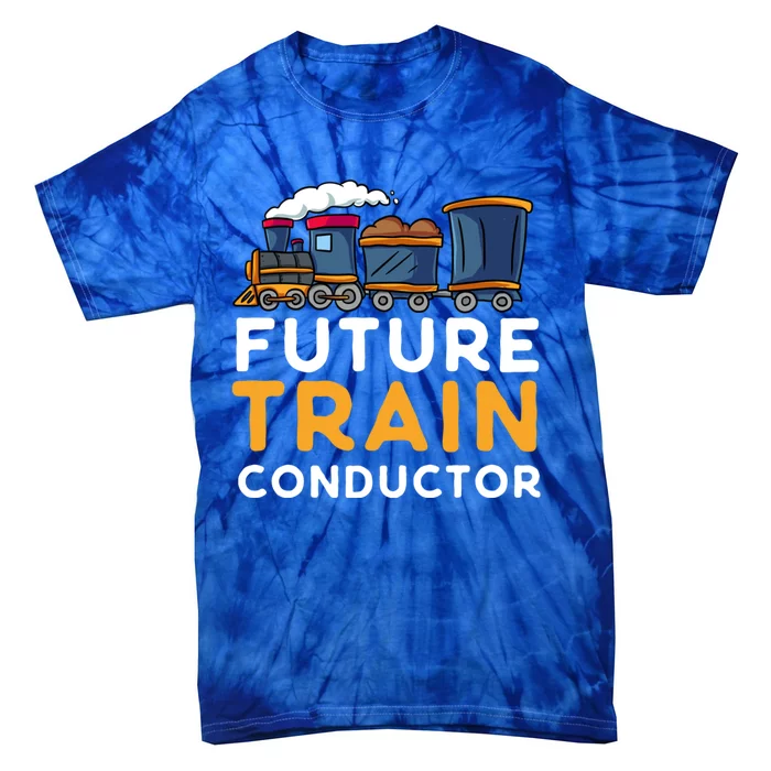 Steam Engine Gift For Future Train Conductor Tie-Dye T-Shirt