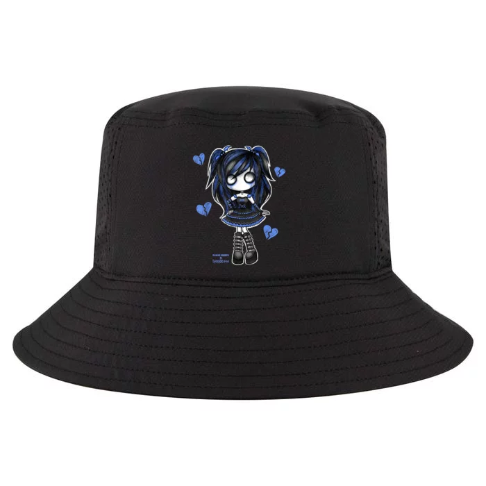 Spookscene Emo Girl Drawing Soft Goth Mall Goth Alt Blue Cool Comfort Performance Bucket Hat