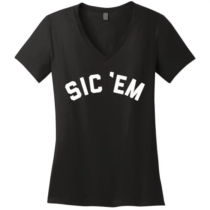 Sic Em Georgia funny vintage Women's V-Neck T-Shirt