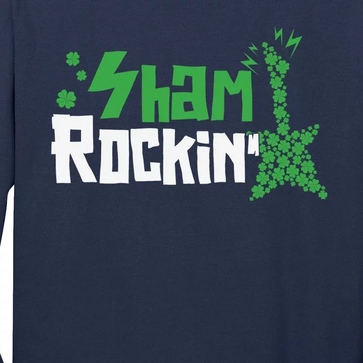 Shamrockin Electric Guitar St Patricks Day Tall Long Sleeve T-Shirt