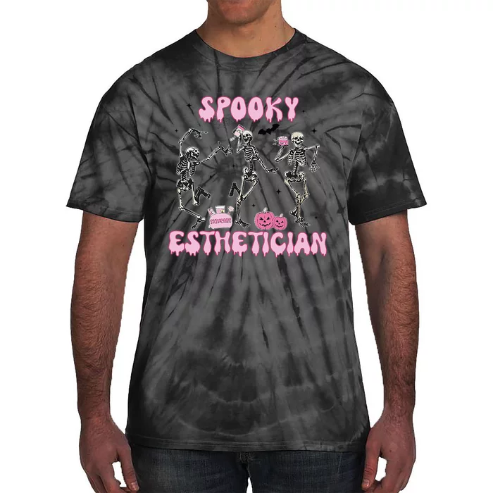 Spooky Esthetician Halloween Skeleton Skin Therapist Case Tie-Dye T-Shirt