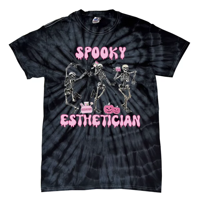 Spooky Esthetician Halloween Skeleton Skin Therapist Case Tie-Dye T-Shirt