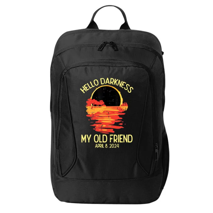 Solar Eclipse Hello Darkness Old Friend 2024 City Backpack